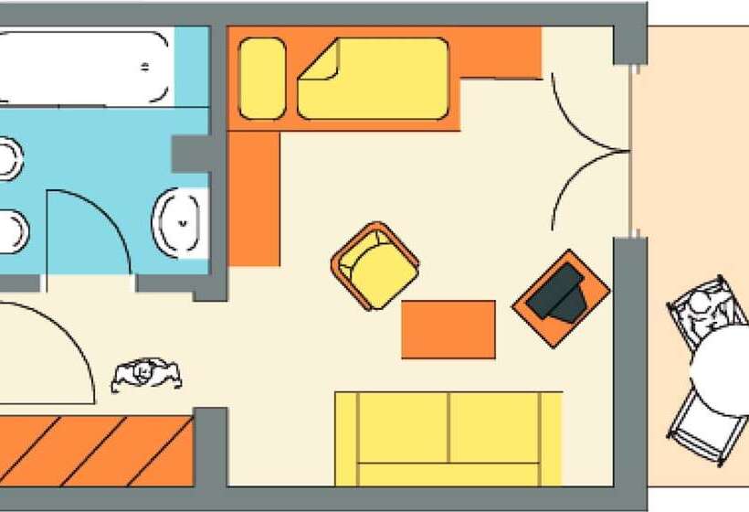 舒适型单人间, Residence Hotel Gasser