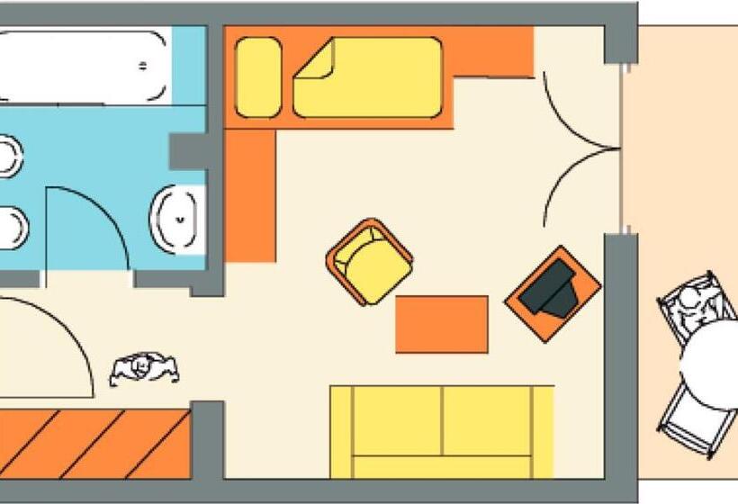 舒适型单人间, Residence Hotel Gasser