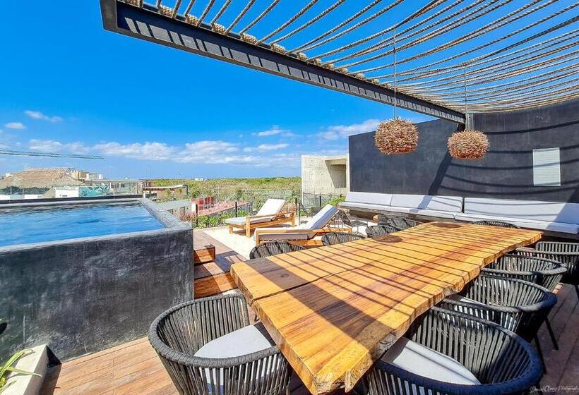 テラス付き１ベッドルームアパートメント, Iik Tulum By Groovy Stays  A Hip Condo Hotel With Wifi, Rooftop, Pool, Sleeps 6