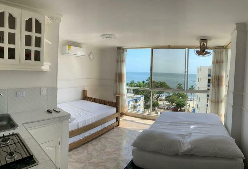 Quarto Estandar Vista Mar, Apartaestudios Luna Azul Rodadero
