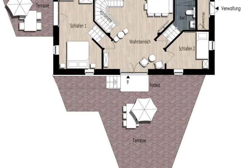 Апартаменты 3 Спальни, Friesischer Hof