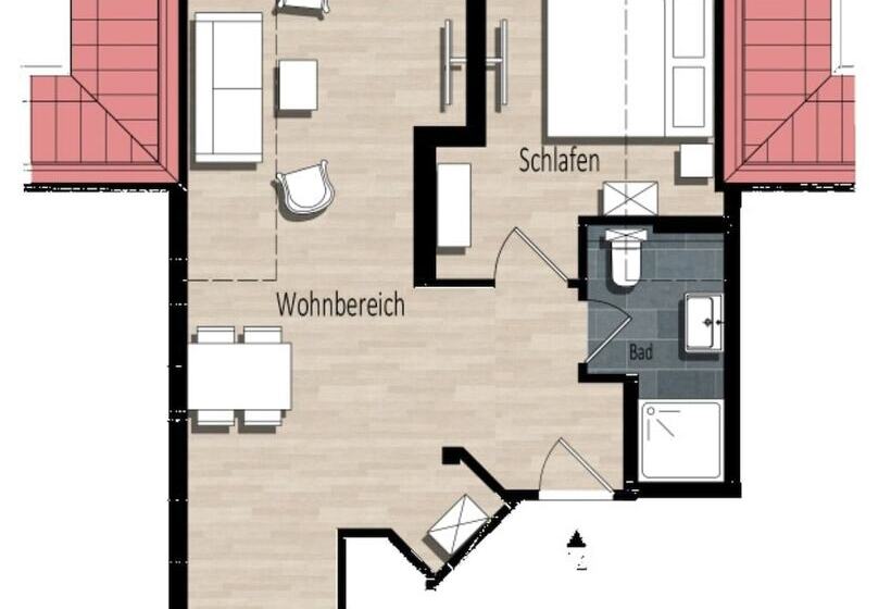 Апартаменты 1 Спальня, Friesischer Hof
