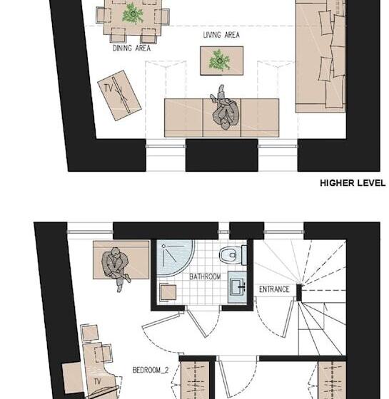 2침실 듀플렉스 아파트, Apartments Foteza