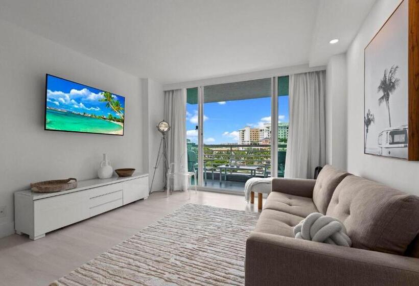 １ベッドルームのデラックスアパートメント, Luxury Condo Hotel With Full Kitchen, Located At 5 Mints Walk To The Beach