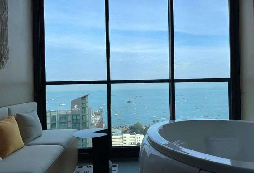 Номер Deluxe Вид на Море с Балконом, 503 Edge芭提雅25层正海景大二房二厅二卫, 沙滩+步行街+购物中心