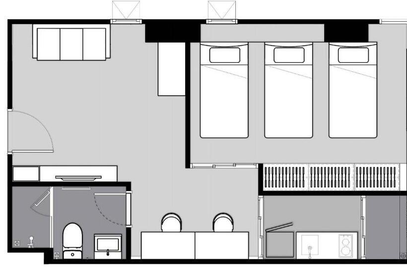 Номер Стандарт Трехместный, Salaya One Hotel & Service Apartment