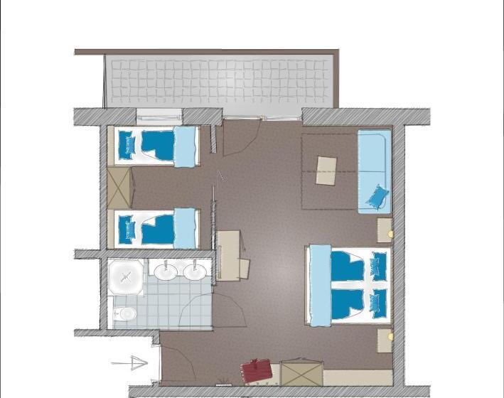발코니가 있는 4인용 스탠다드 룸, Alpinhotel Monte Superior   Silvretta Card Premium Betrieb