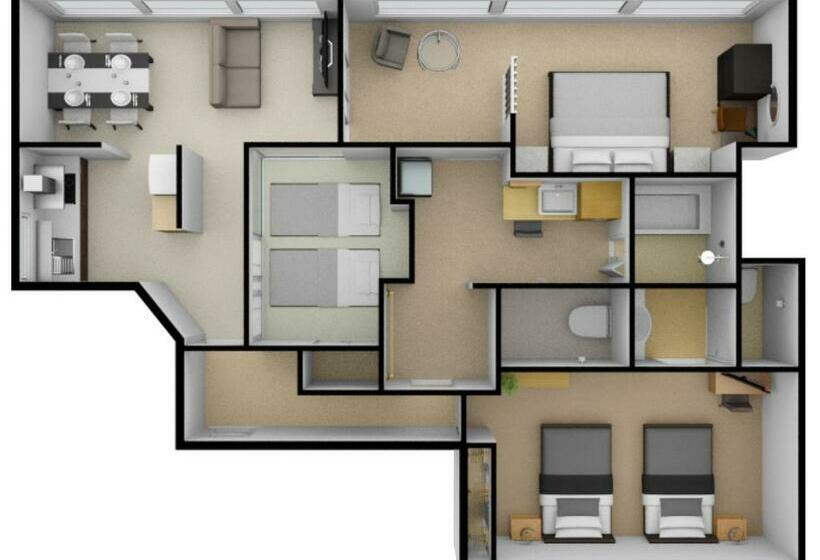침실 3개 아파트, R&run Kyoto Serviced Apartment & Suites